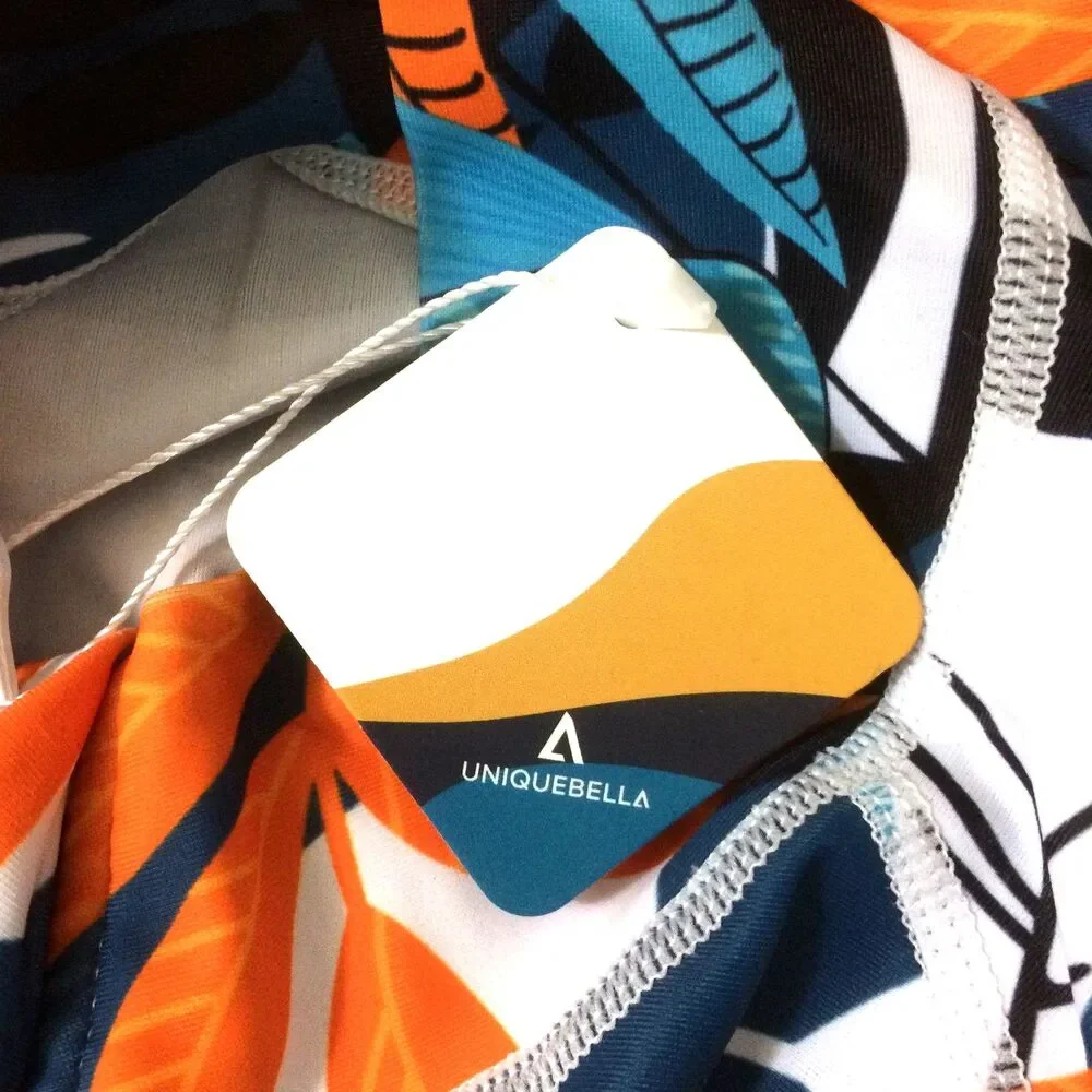 NEW Uniquebella Rash Guard Swim Dress Large Long Sleeve Zip Skirted NWT - Picture 5 of 6